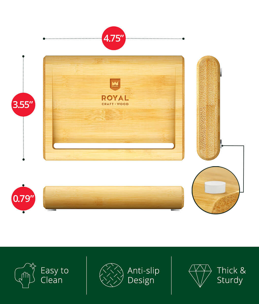 Bamboo Soap Dish Set of 2