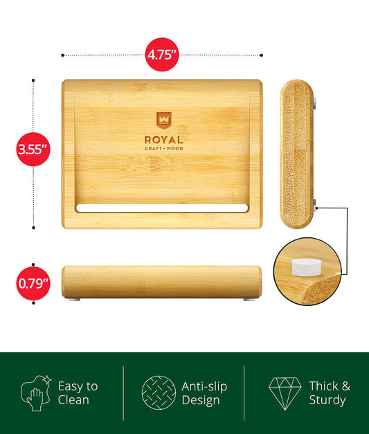 Bamboo Soap Dish Set of 2