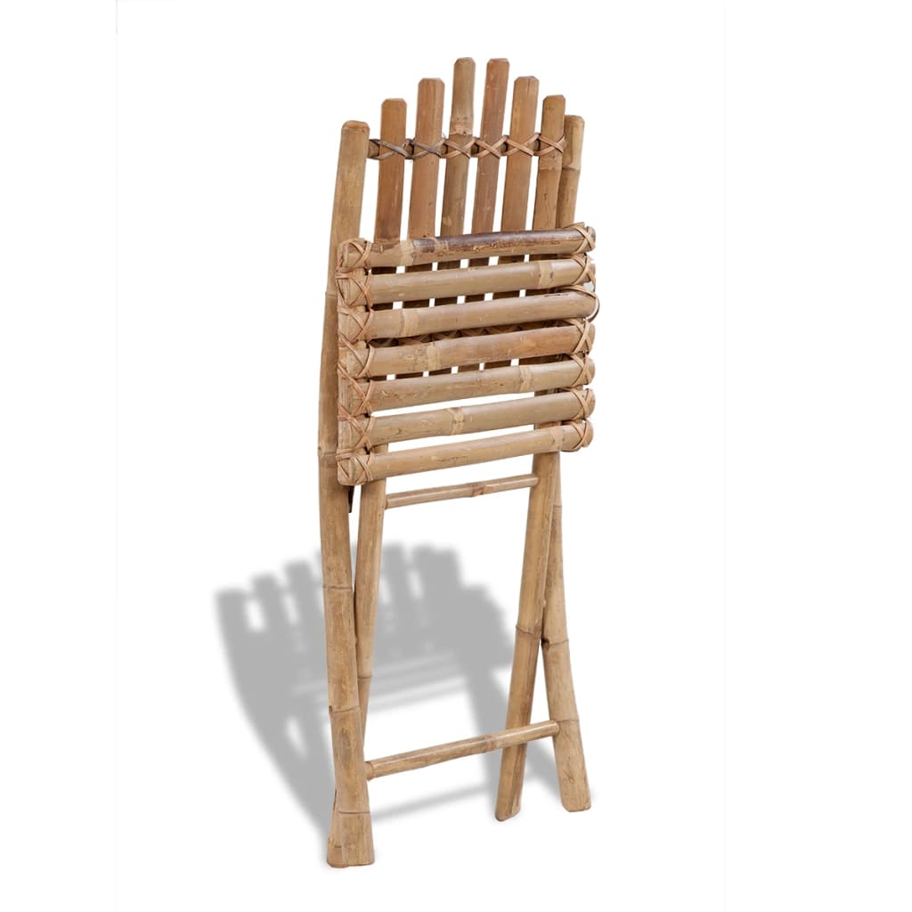 vidaXL 5 Piece Folding Patio Dining Set Bamboo