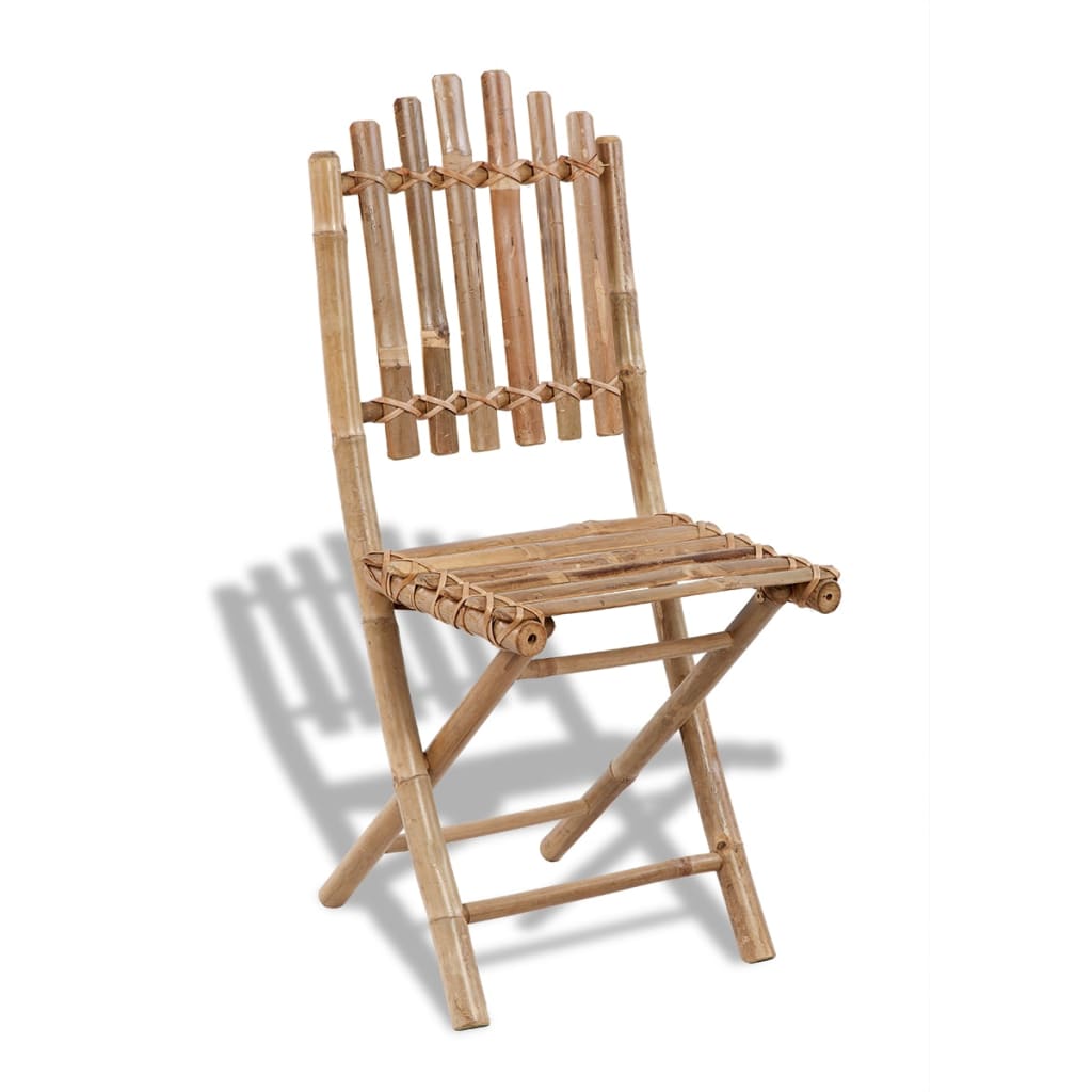 vidaXL 5 Piece Folding Patio Dining Set Bamboo